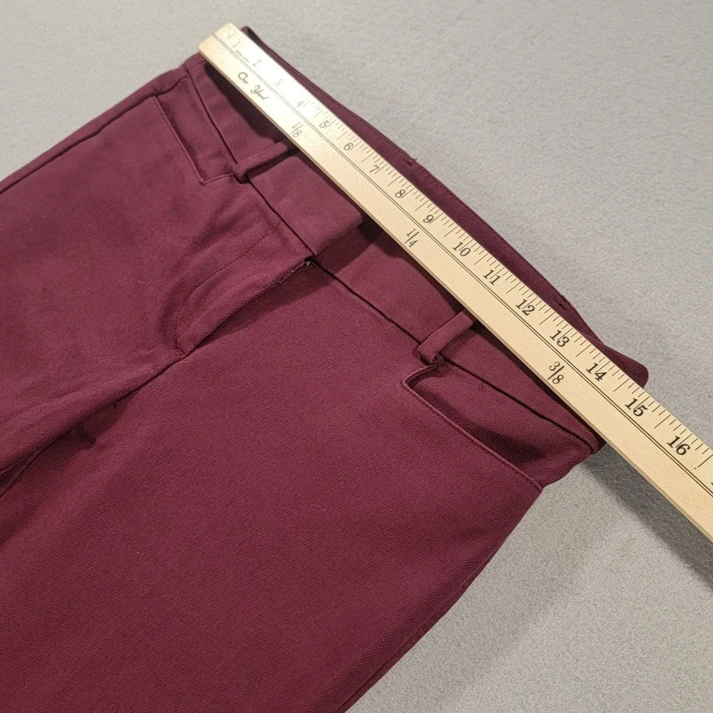 LOFT Curvy Skinny Dress Pants Burgundy Mid Rise Ankle Career Stretch Women's 0
